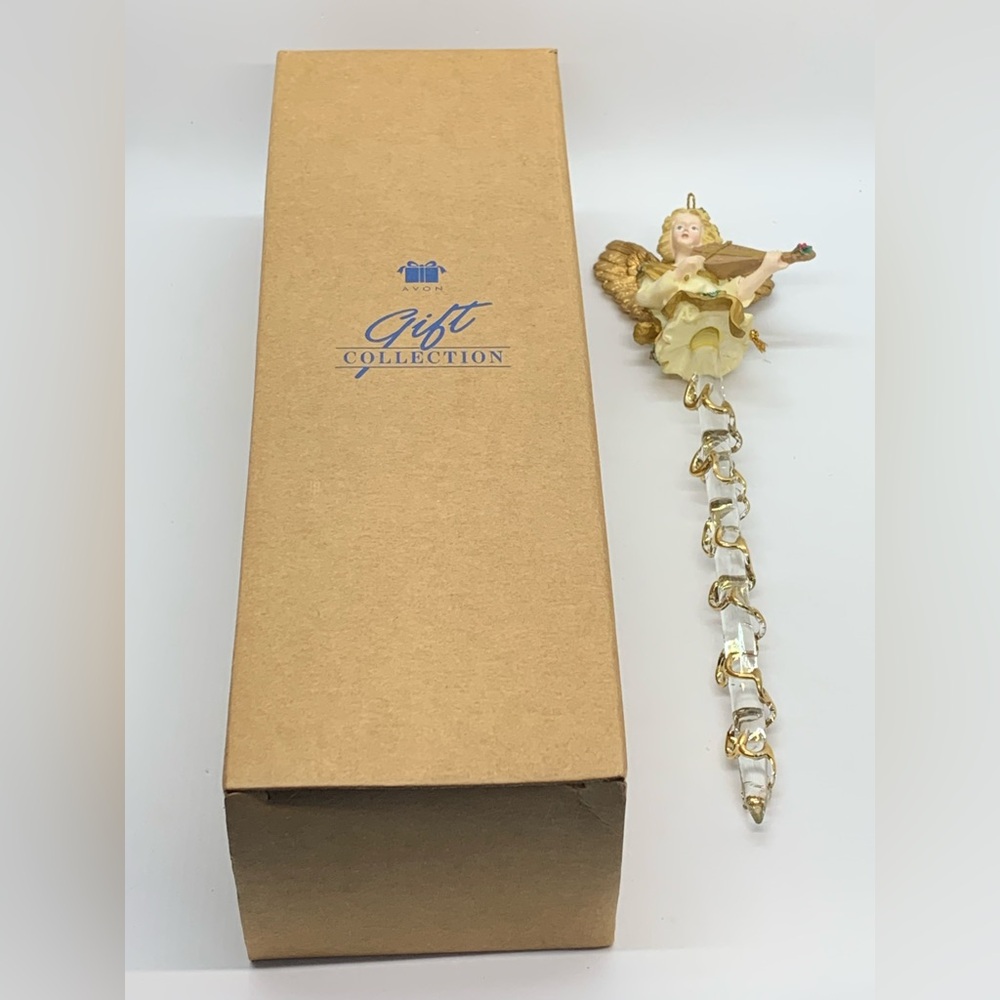 Vintage AVON 1997 Sparkling Icicle Angel Christmas Ornament Original Box